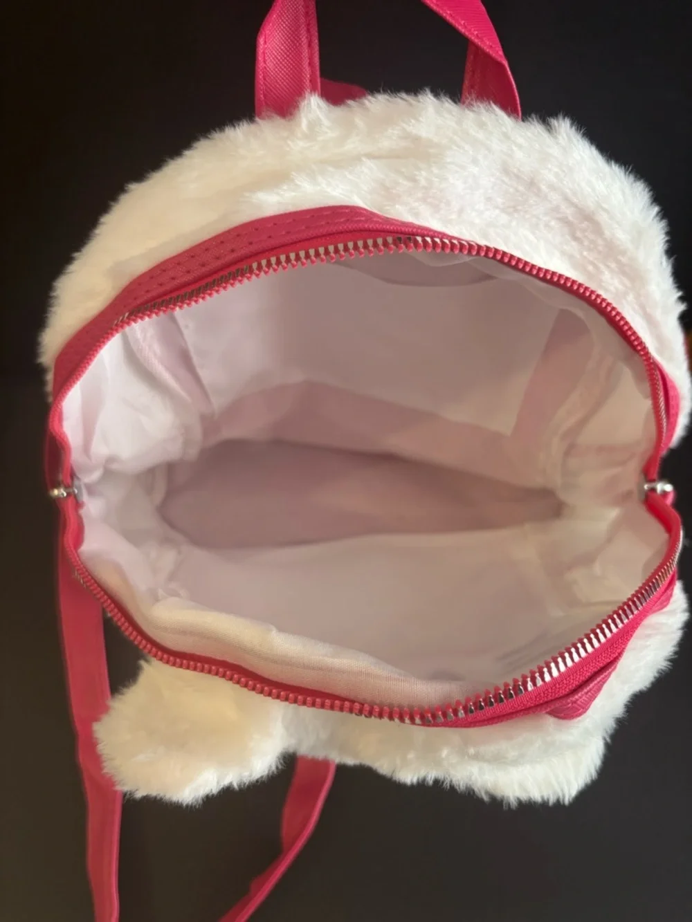 Hello Kitty Plush Kids Backpack - White and Hot Pink